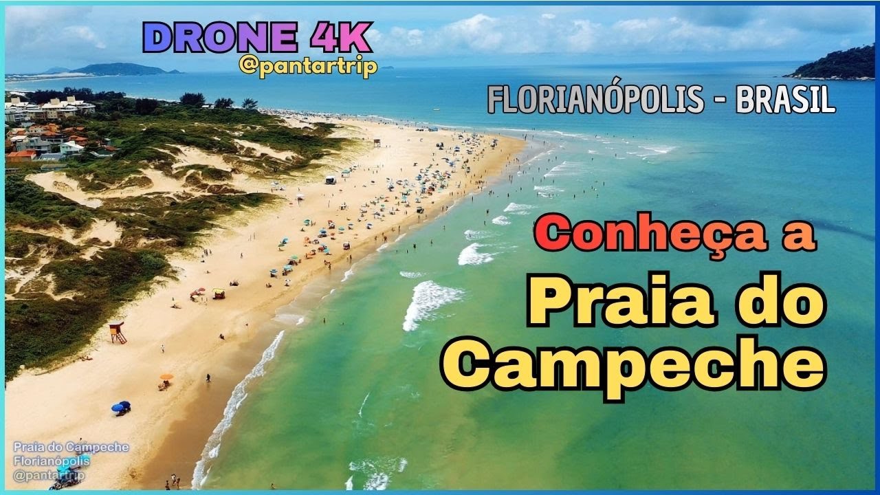 Praia do Campeche em Florianópolis | Natureza, Surf e Ilha do Campeche 🌊🇧🇷 Narrado - Drone 4K
