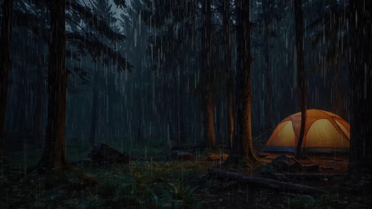 Fall Asleep Immediately in 3 Minutes with Strong Rain on Tent & Intense Thunder Sounds | White Noise