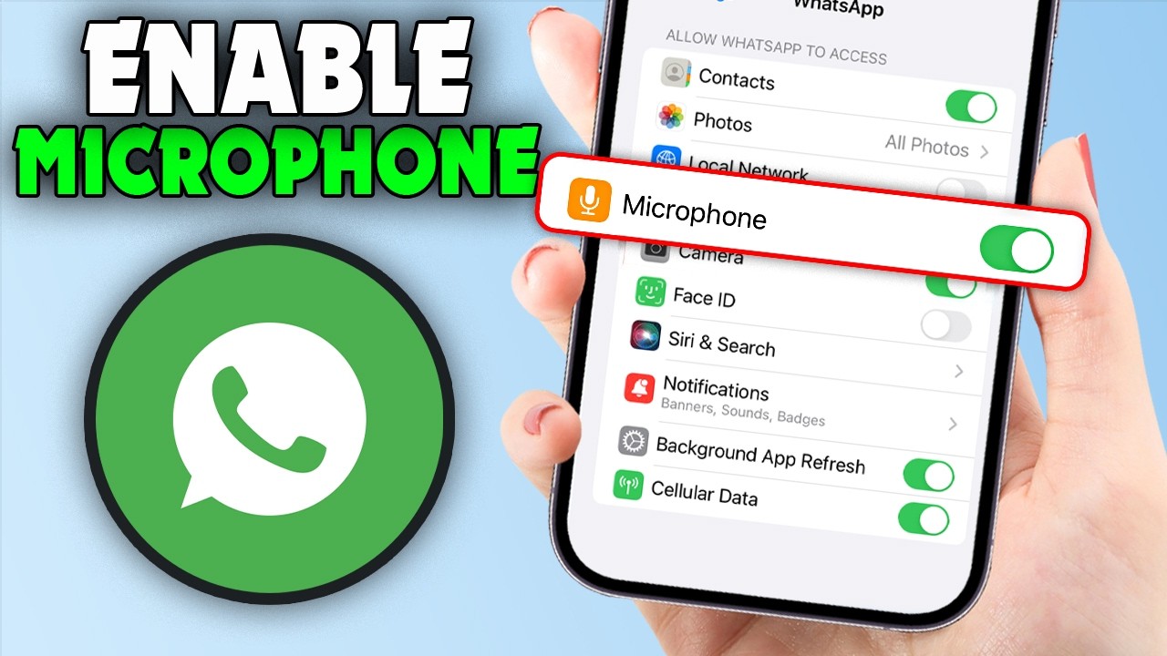 Как включить микрофон для WhatsApp на iPhone (2026)