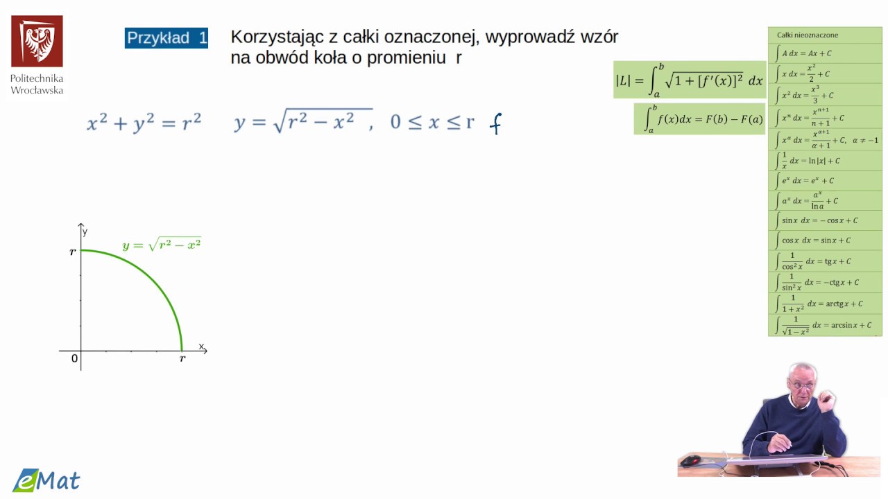 odc. 43  Obliczanie długości łuków - zastosowanie całki oznaczonej