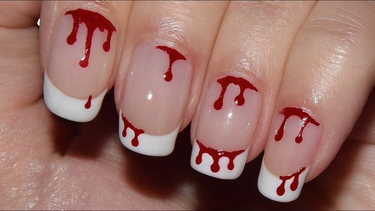 La manicura francesa más elegante (y sangrienta) de Halloween 🩸 | CristiNails