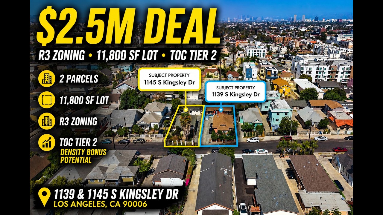$2.5M Koreatown Development Opportunity | 11,800 SF R3 Lot | TOC Tier 2 Upside