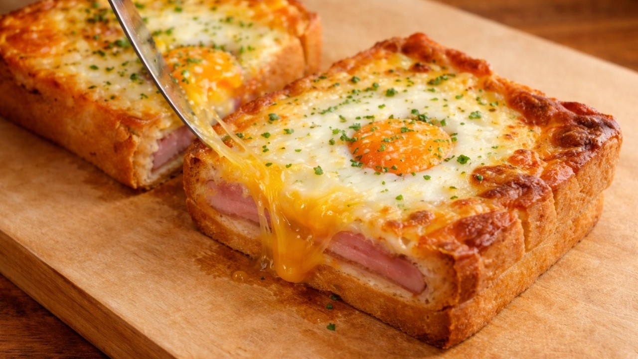 Хрустящий тост с сыром и яйцом – Невероятный завтрак!