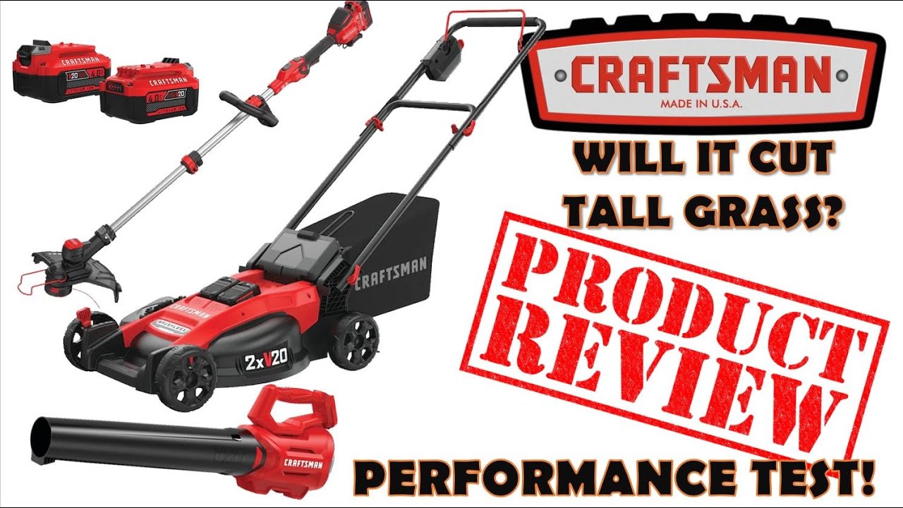 CRAFTSMAN 2x20V Mower, Weed Wacker, and Blower Performance Test