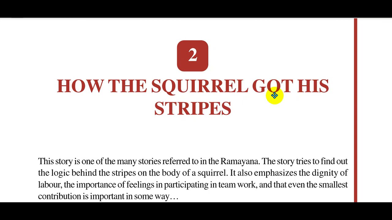 #NIOS10 CHAPTER 02 - HOW THE SQUIRREL GOT HIS STRIPES - LET US READ THE TEXT | NIOS ENGLISH CLASS 10