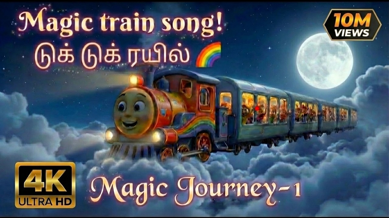 Magic Train Song for Kids Tamil 🌈 | Animals & Nature Song | JoyKidsTamil#MagicTrain #TrainSongTamil
