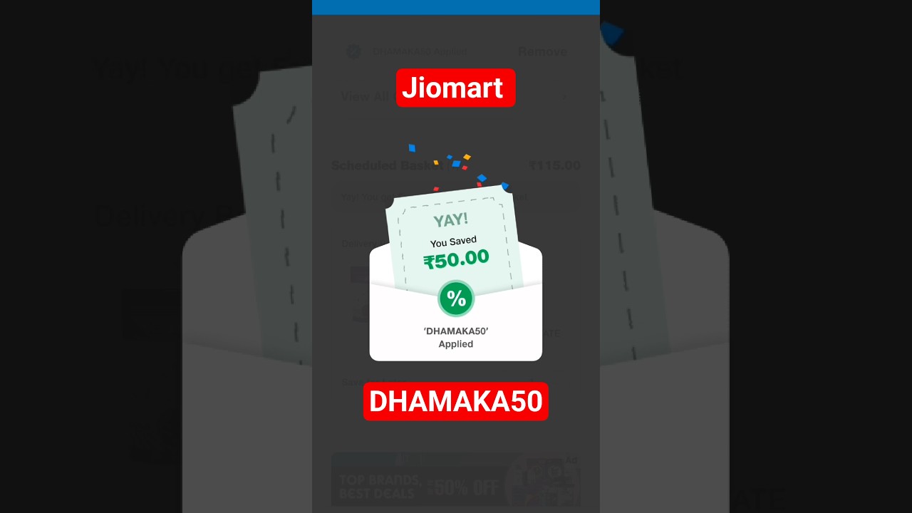 Jiomart new offer Dhamaka50 get 50 off on 150 shopping #lootoffer #jiomart #rewards