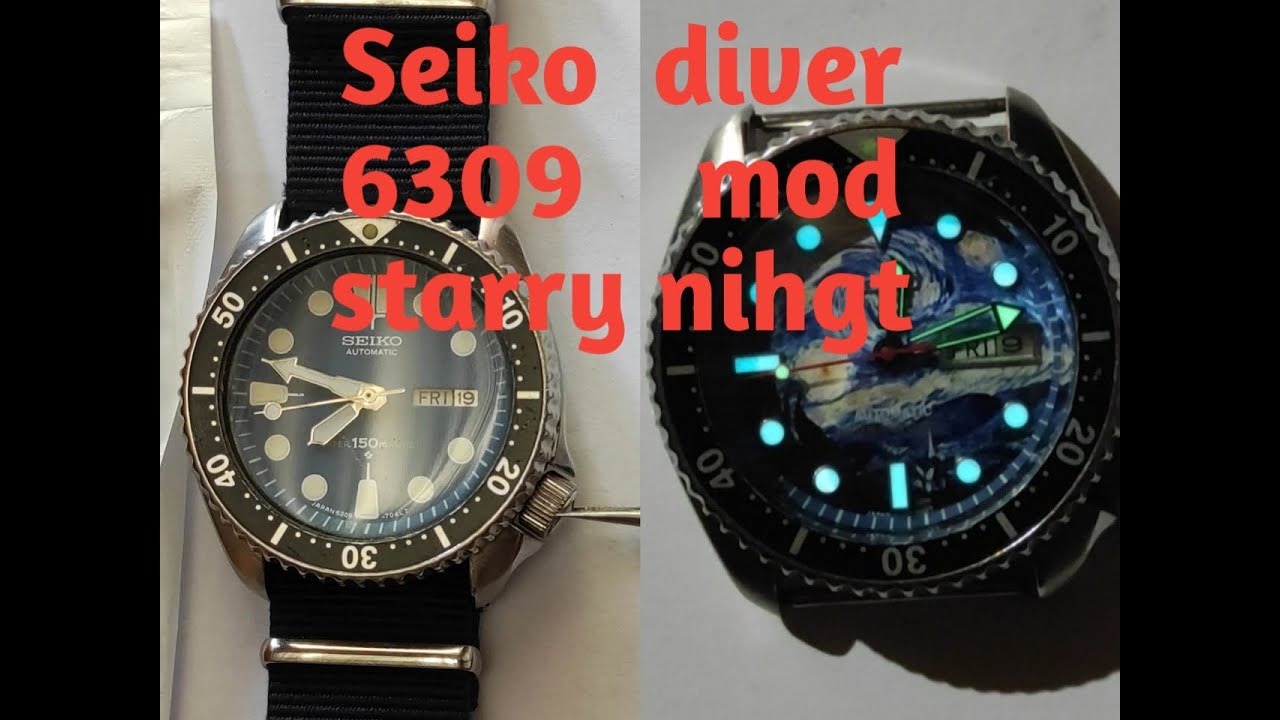 Seiko Diver 6309 792A MOD STARRY NIGHT DIAL PART 1