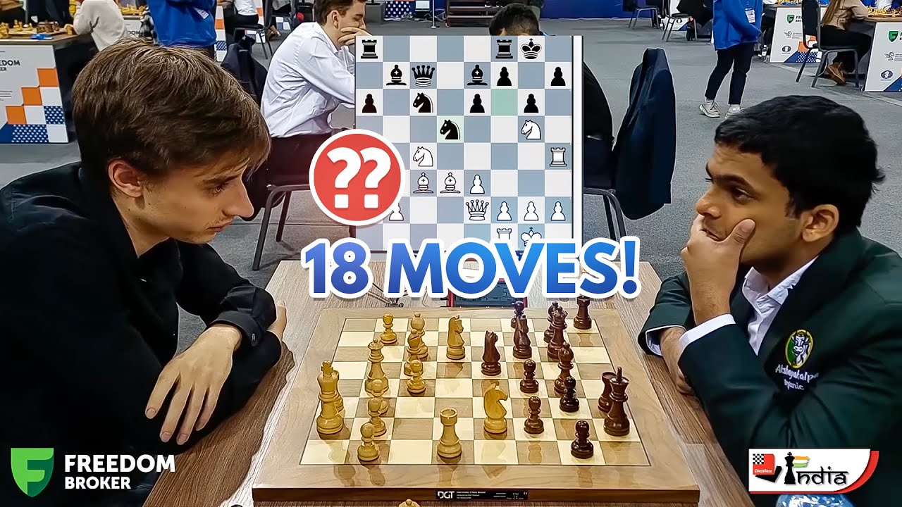 Daniil Dubov vs Nihal Sarin - An 18-move Miniature | World Rapid 2022