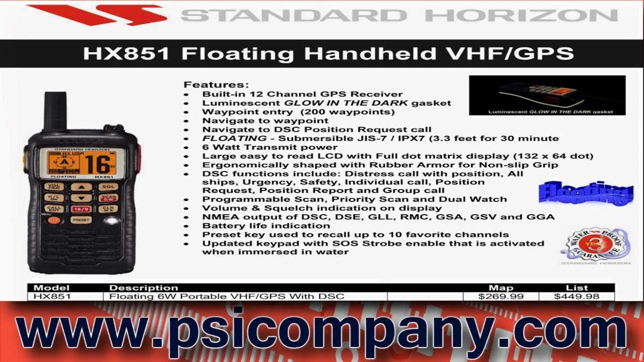 Standard Horizon VHF Portable Radio Products: 2011
