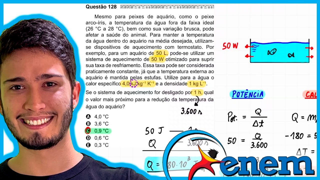 ENEM 2020 - Mesmo para peixes de aquário, como o peixe arco-íris, a temperatura da água fora da faix