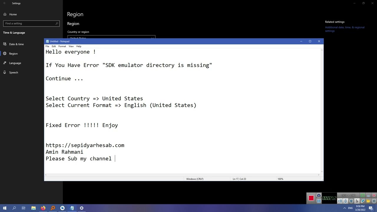 Fixed Error SDK Emulator Directory Is Missing in Andorid Studio