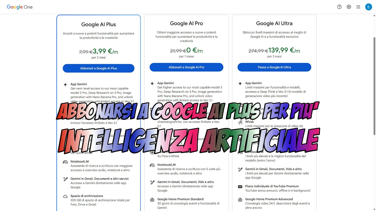 Abbonarsi a Google AI Plus, AI Pro e AI Ultra per avere pi&ugrave; funzioni di intelligenza artificiale