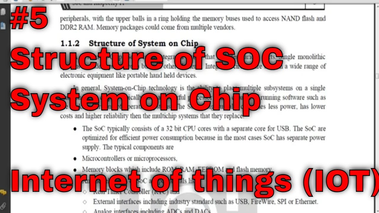 Structure of SOC||System on Chip || Tutorial 5 || IOT || Internet of things