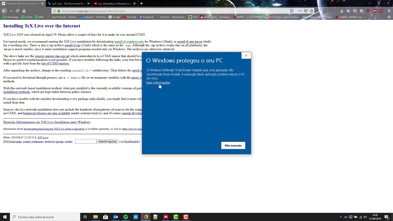 Instala&ccedil;&atilde;o da vers&atilde;o Latex Texlive