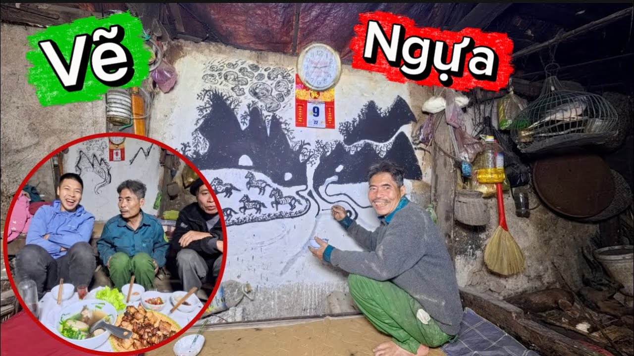 Dần Hoàn Thiện Bức Tranh Vẽ Ngựa Chào Đón 2026 Và Bữa Ẩm Thực Ngày Cuối Năm | HUY ANH TV