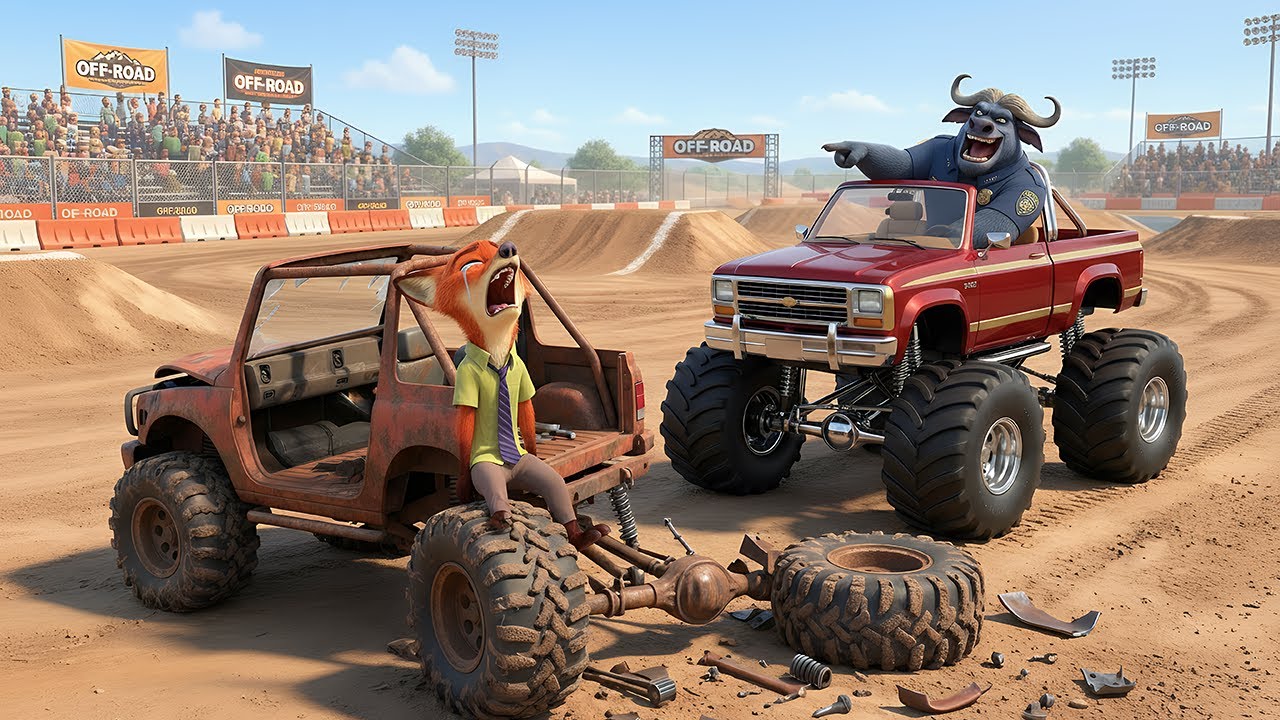 Nick Races to Off road vehicle Championship 🏆Zootopia 2 Animation