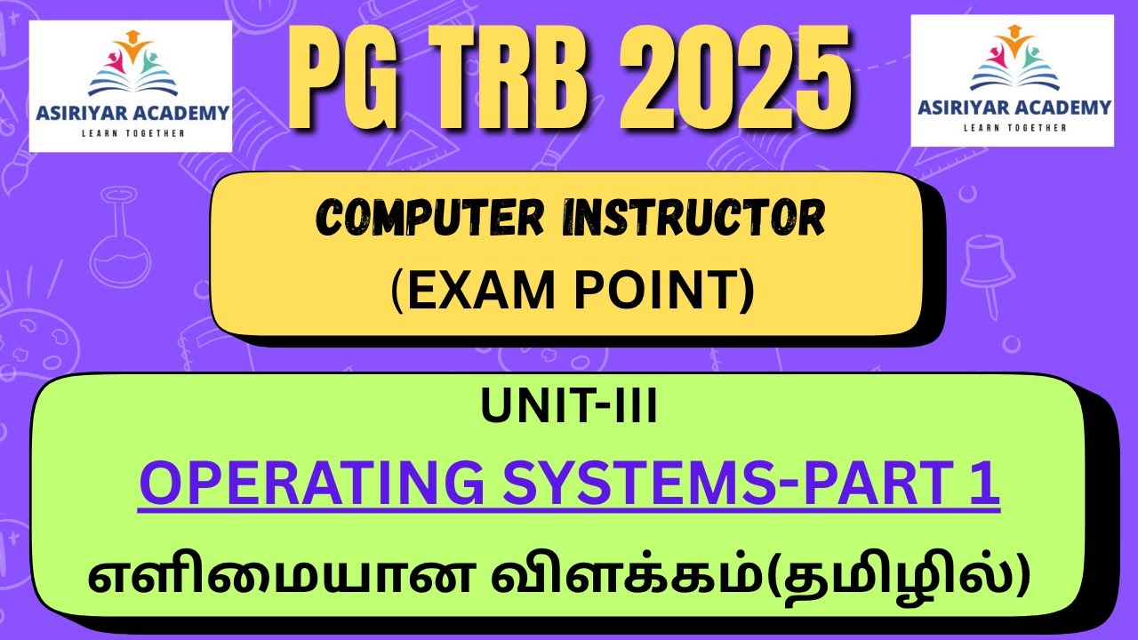 PGTRB Computer Instructor: Unit 3 OS (Part 1) System Software, Compilers & Linkers Explained Easily