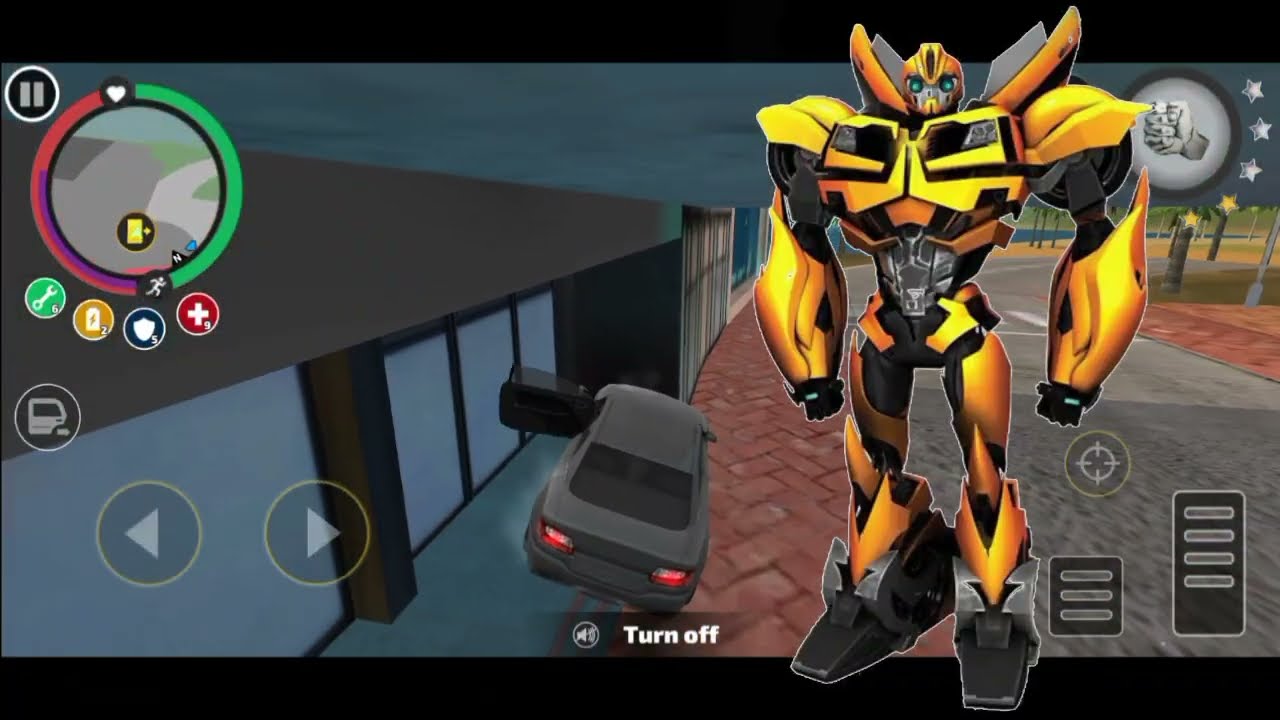 Bumble Bee Robotic Suit In Rope Hero Vice Town