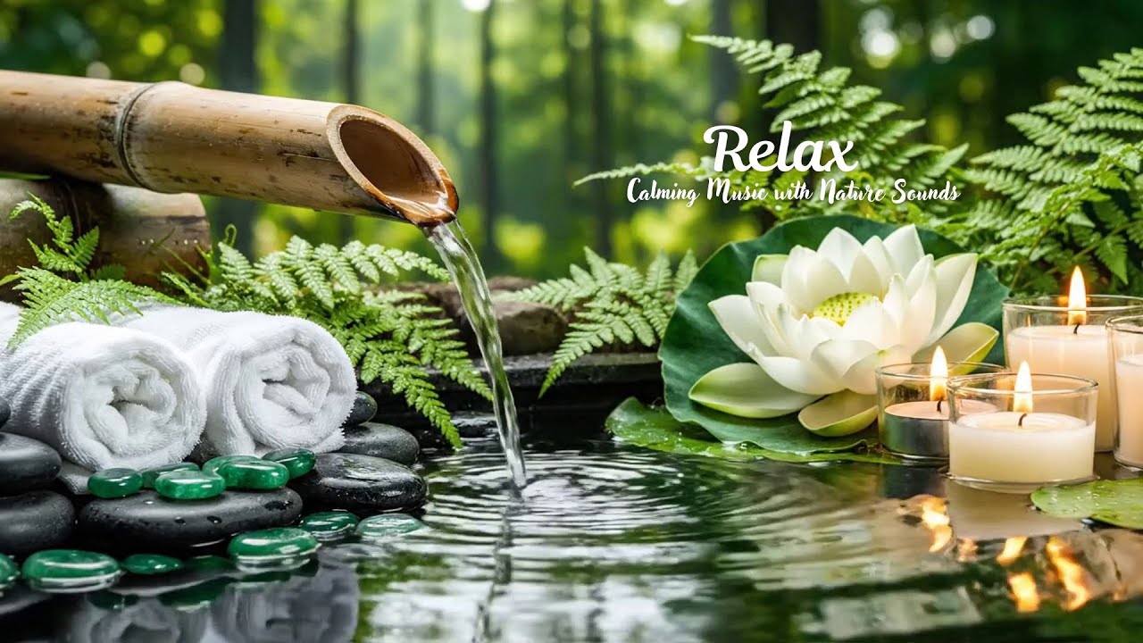 Healing of the Mind 🌿 Bamboo Water Sounds & Relaxing Music, Anxiety Relief