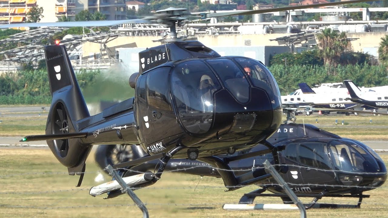 Stunning Airbus Helicopters H130 (EC130) takeoff & landing at Cannes | #helicopter