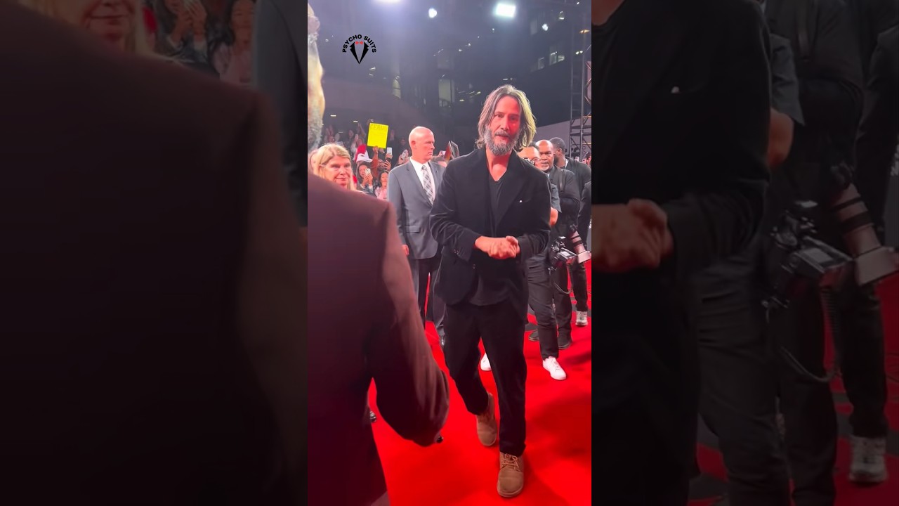 Keanu Reeves In A Good Mood During Night Event #keanureeves