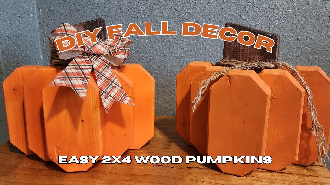 DIY Fall Decor with 2x4 Pumpkins