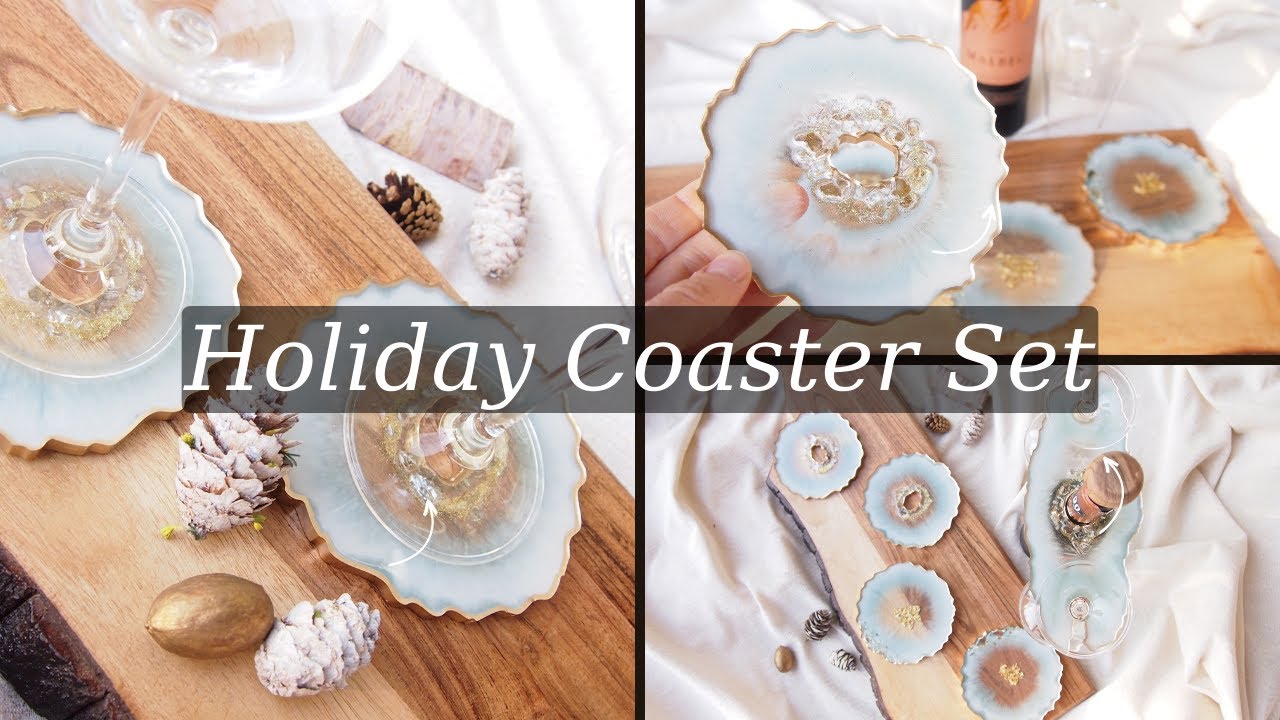 Hot Christmas Gift Idea 2024 : Ice Blue Epoxy Resin Coasters!
