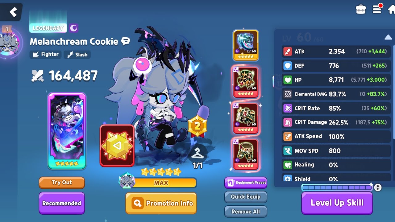 CookieRun: TOA Max Legendary Melanchream Cookie