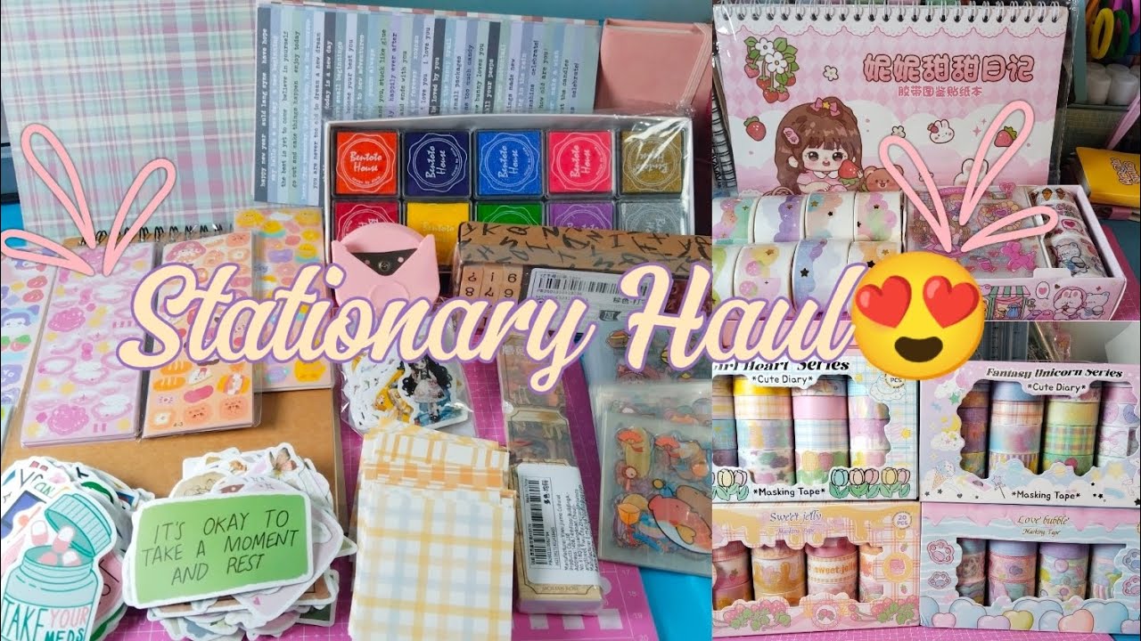 ASMR Unboxing / Stationary Haul / Cute Stationary Supplies #unboxing #stationarycollection 