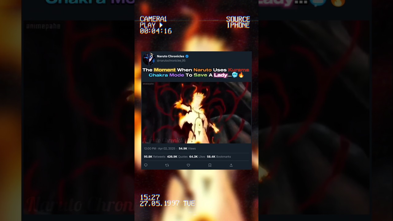 Naruto Uses Kurama Chakra Mode To Save A Lady 🥺❤️&zwj;🩹 #naruto #anime #boruto #trending #sasuke#shorts