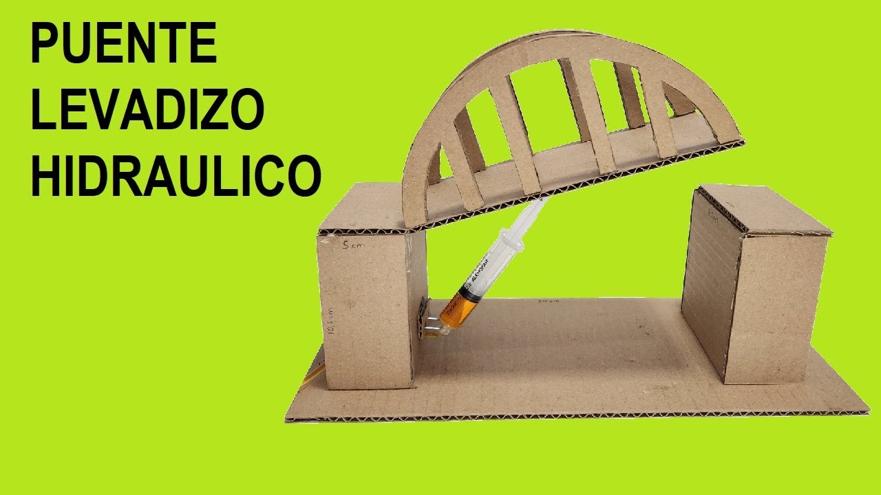 Como Hacer un Puente Levadizo Hidráulico (Principio de Pascal)