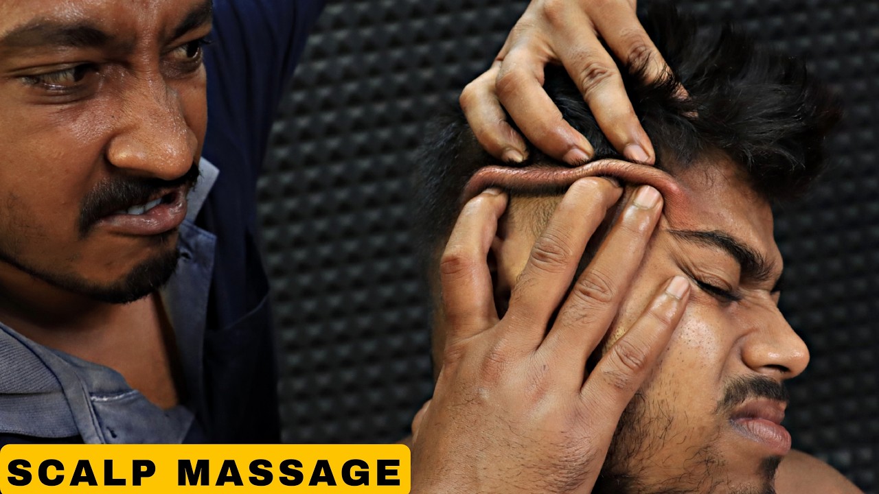 Intense Scalp Scratching | Deep Tissue Back Massage | Chiropractic Body Cracks | Head Massage ASMR