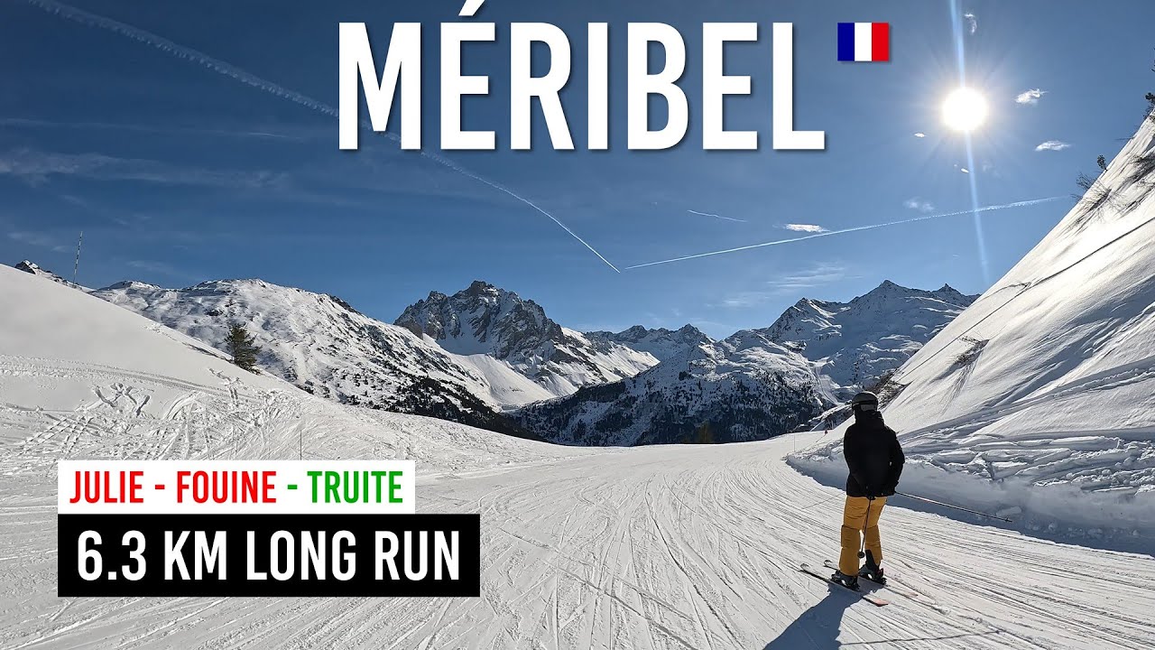 6.3km long run from MONT DE LA CHALLE (2573m) to MÉRIBEL-CENTRE (1450m) in Les 3 Vallées [subtitles]