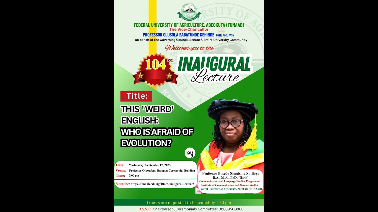 104th INAUGURAL  LECTURE
