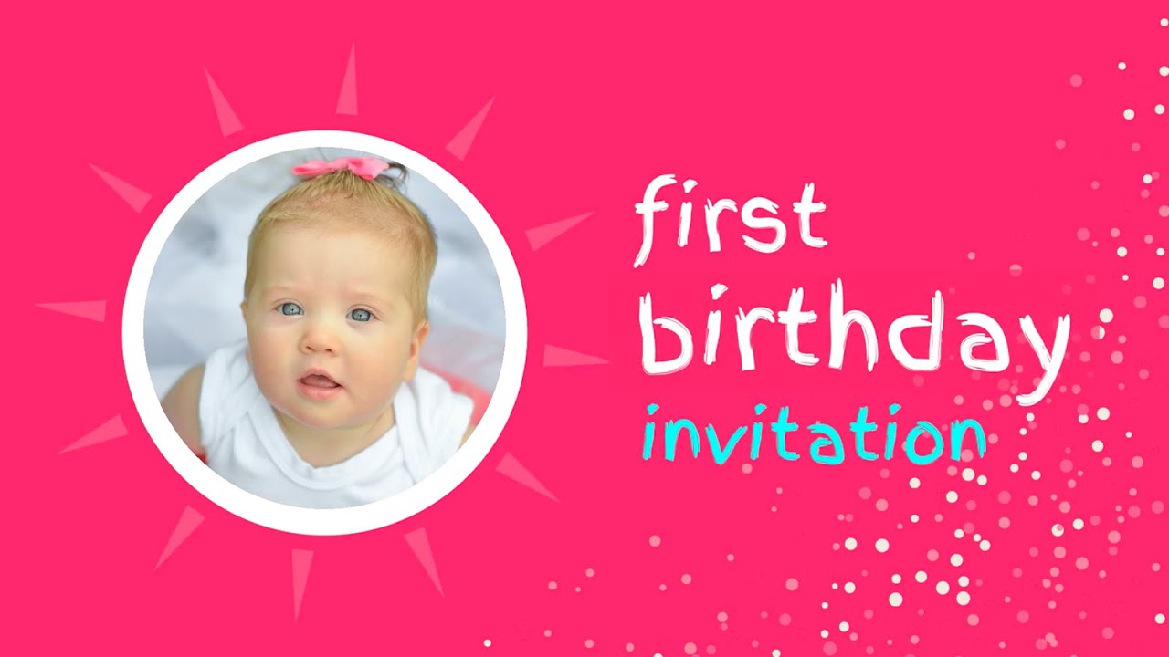 1st Birthday Invitation Video Template (Editable)