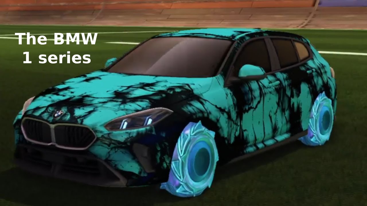 Using the brand new car added with season 16 in Rocket League (The BMW 1 series)