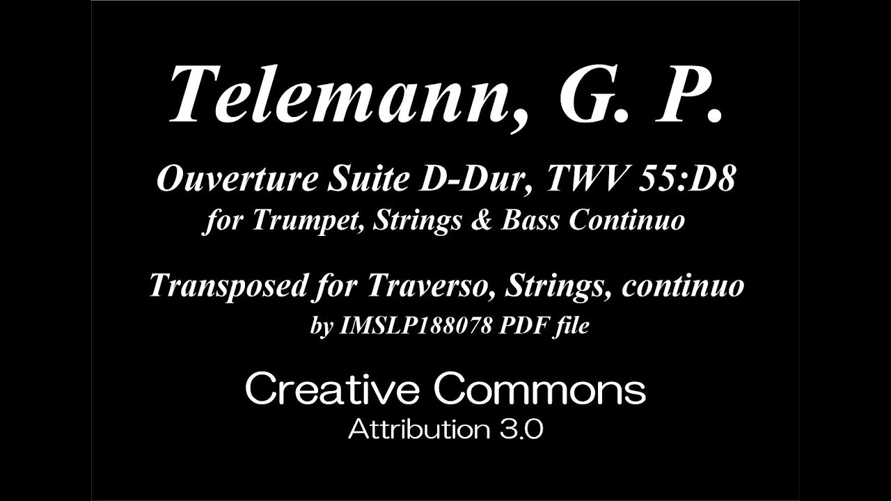 Telemann, G. P. _ Ouverture Suite D-Dur, TWV 55:D8 [Trv, Stgs]