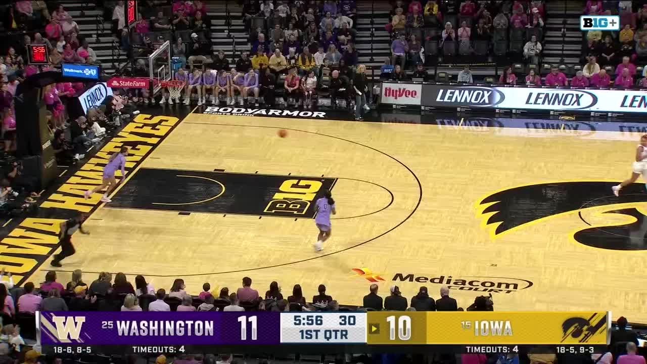 Ava Heiden Finds the Rim vs. Washington | Iowa Women's Basketball