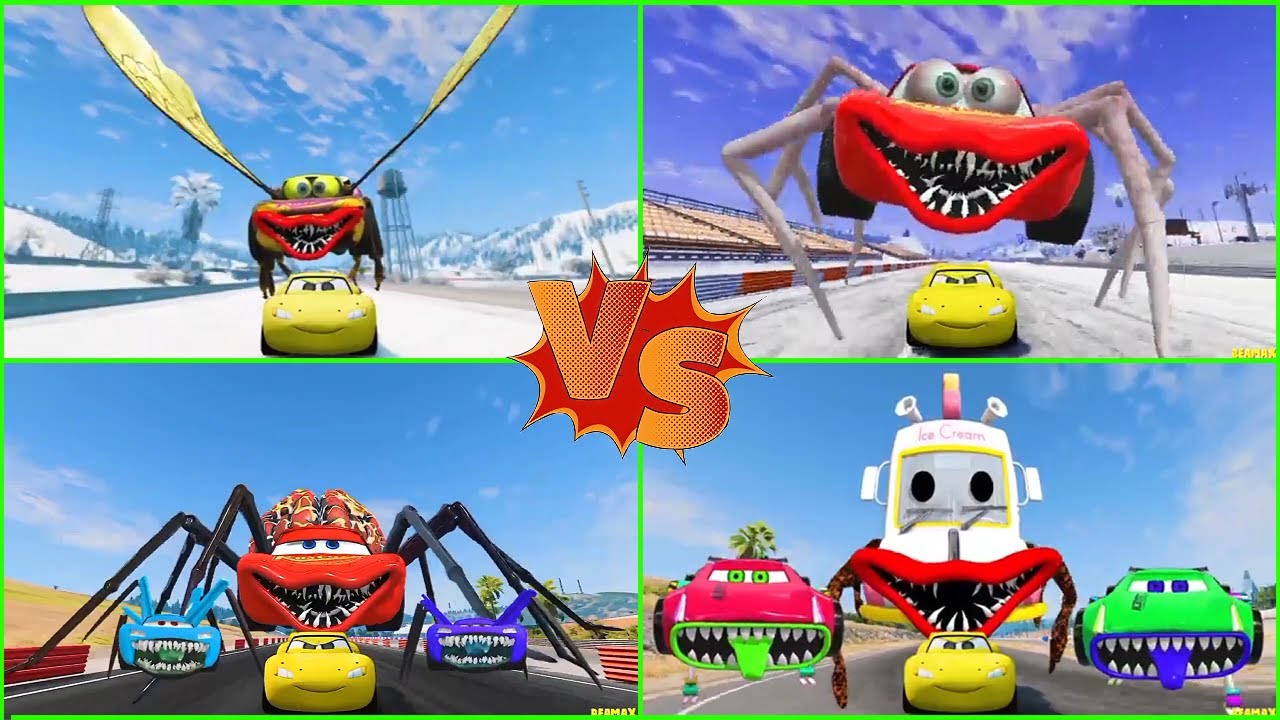 ULTIMATE CAR BATTLE! 🚗🔥 McQueen Eater vs Mega Monster Trucks | GTA 5 FIGHT