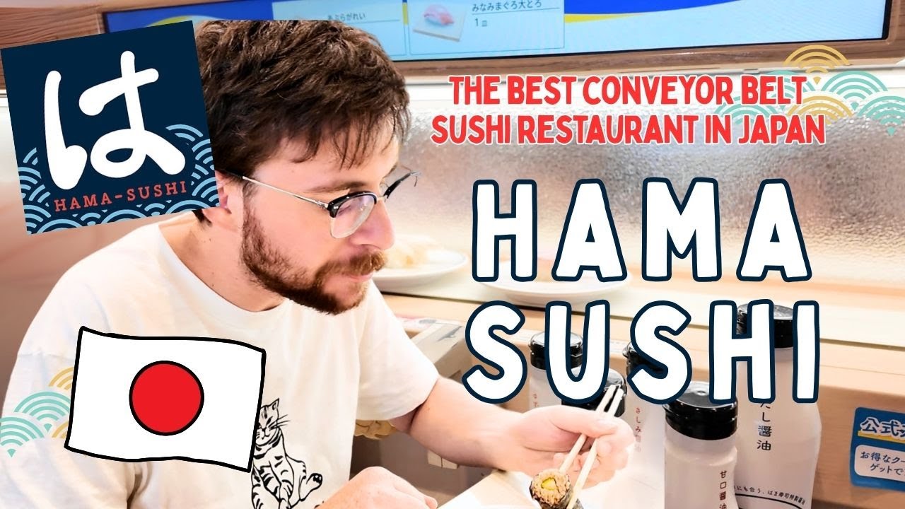 Hama Sushi- Conveyor belt sushi | Japan 100yen sushi | Japanese sounds