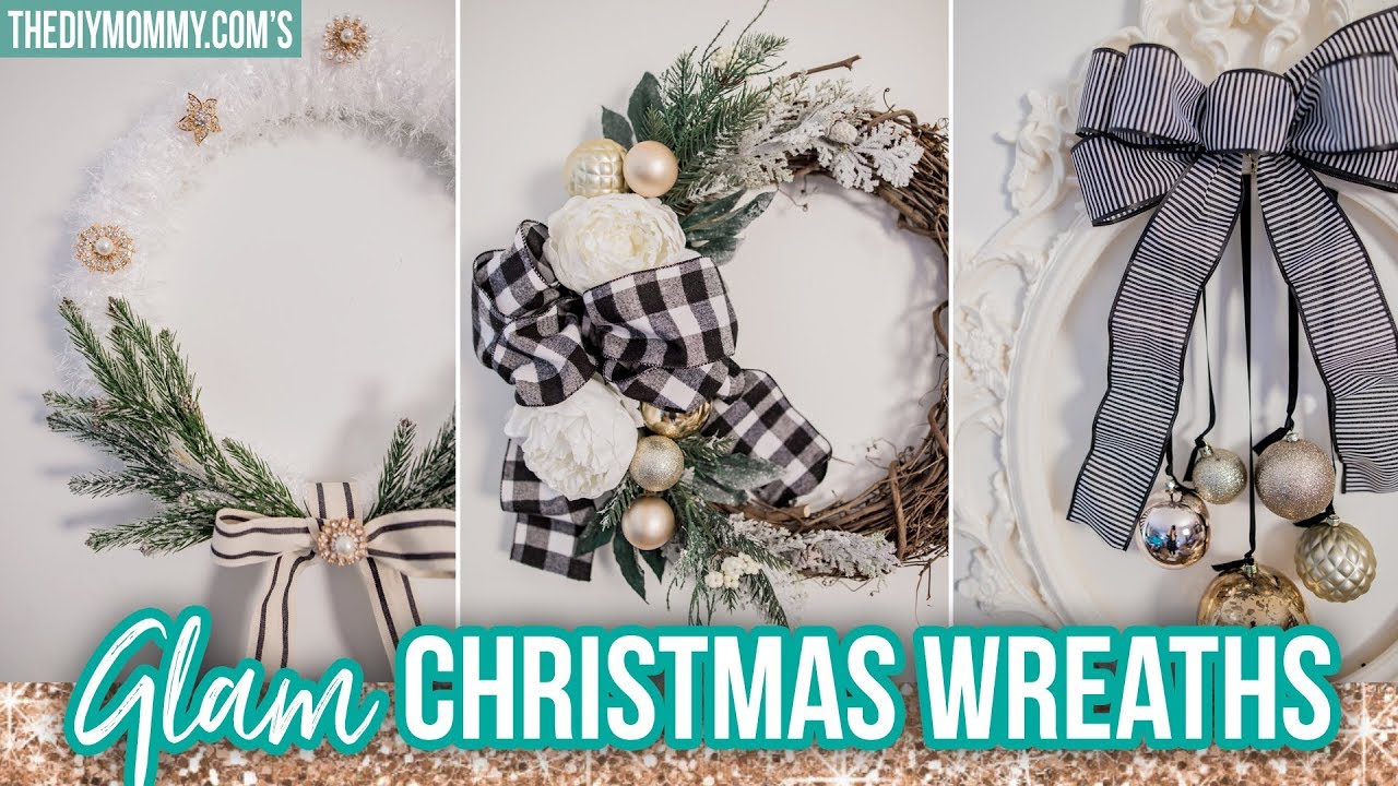 GLAM DIY CHRISTMAS WREATHS | Christmas DIY & Decor Challenge