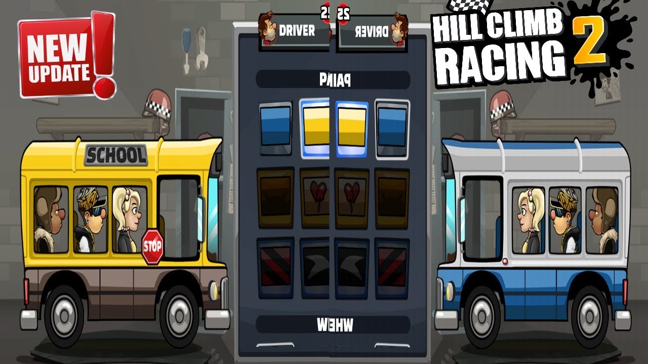 Hill Climb Racing 2 - New Vehicle Bus VERSUS Bus Bundle Fully Upgraded |  Interstate Cup