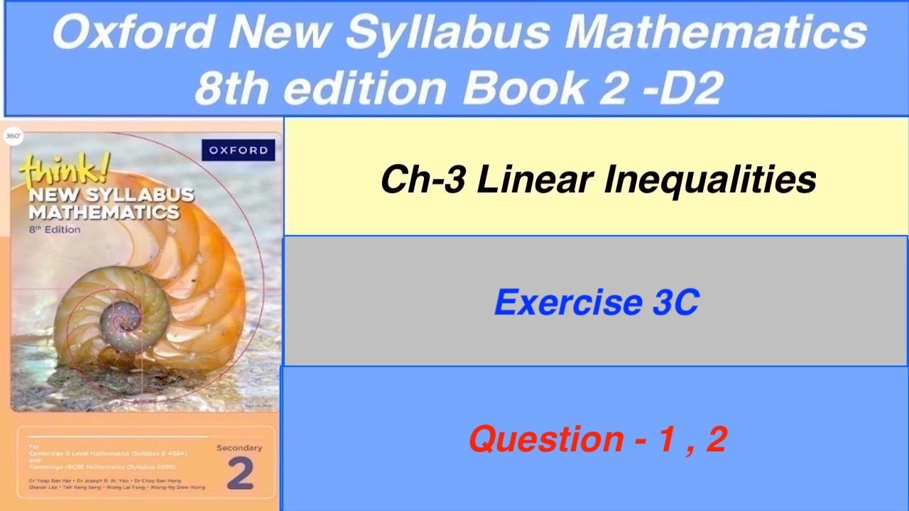 Exercise 3C Question-1, 2 Oxford New Syllabus Mathematics 8th edition Book 2|EX- 3c book 2