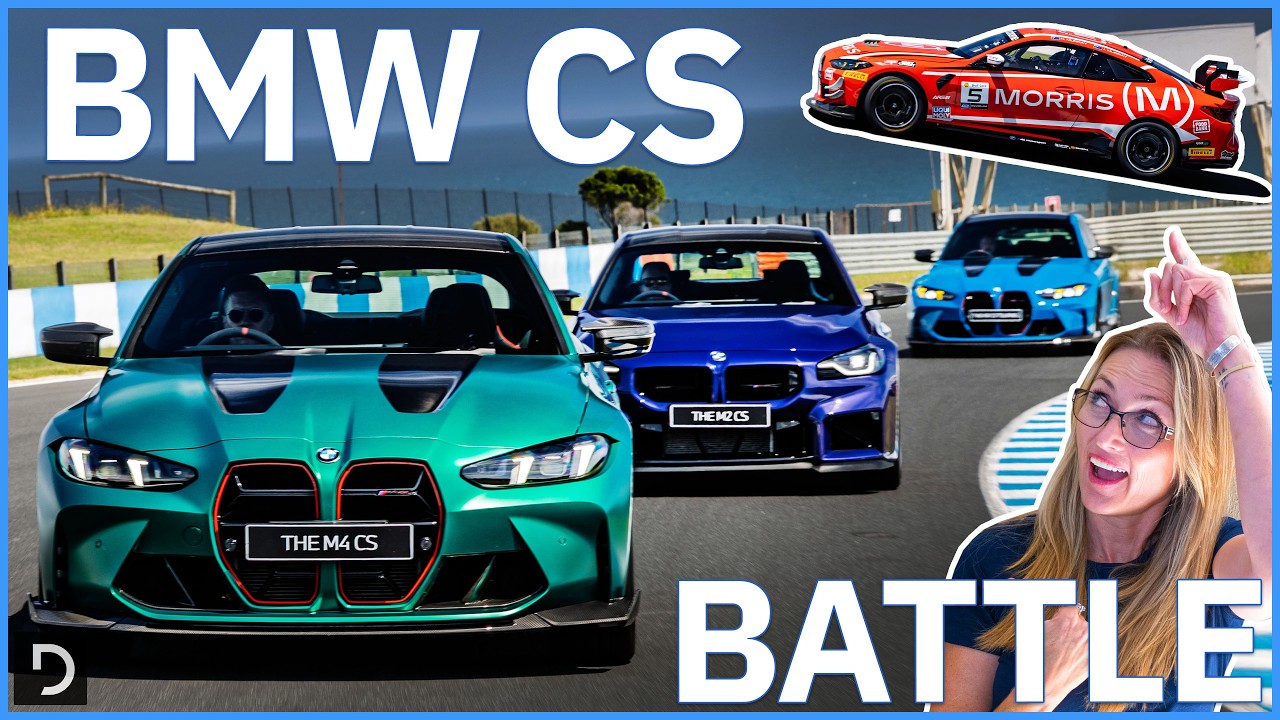 BMW M CS Range против гоночного автомобиля GT4 | Дрэг-рейсинг и гоночная трасса