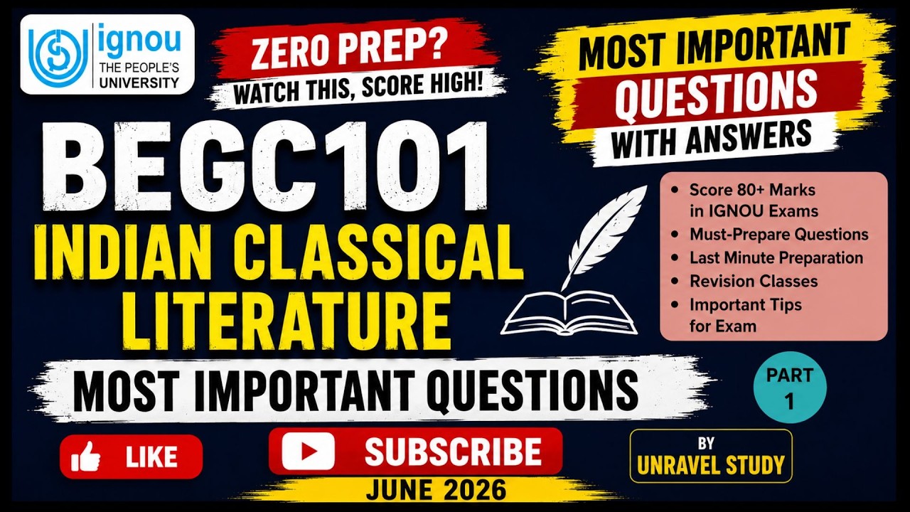 IGNOU BEGC101 Important Questions+Answer (Part-1) Explained @UnravelStudy