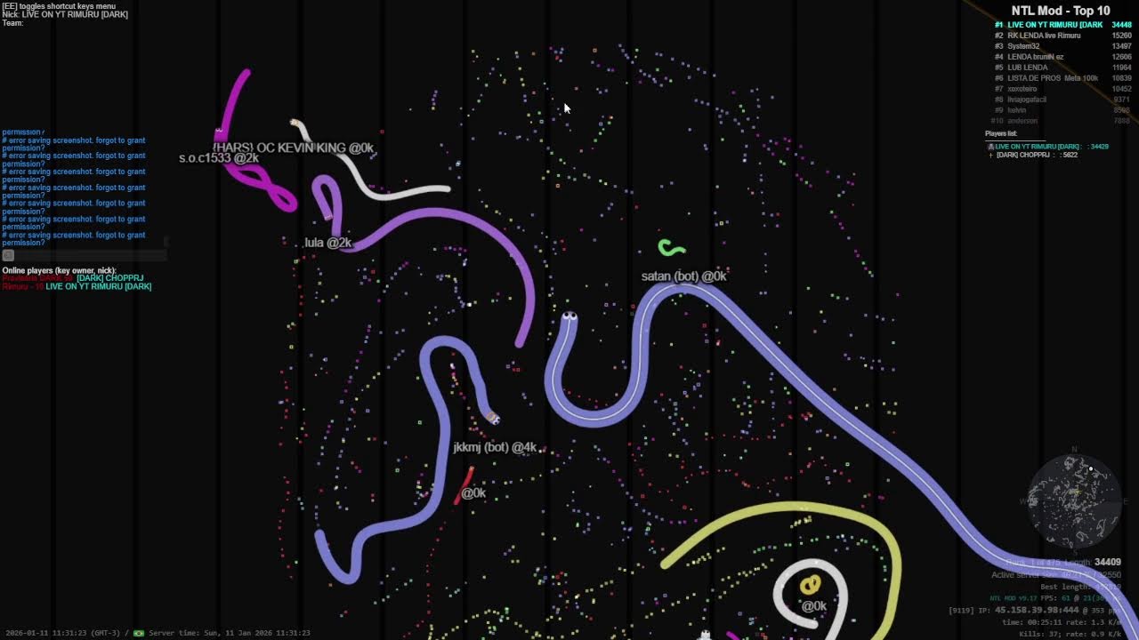 LIVE ON SLITHER.IO CLAN DARK BR #2026 NOVA JORNADA #2