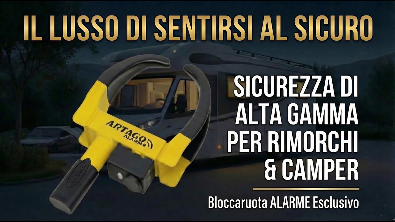 Con ALLARME!! Il bloccaruota PIÙ SICURO per camper, caravan o rimorchi | ARTAGO ART872 Don't Touch !