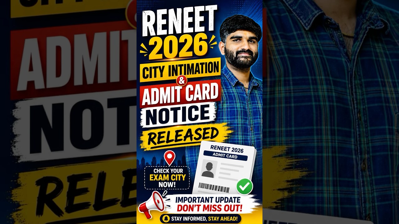 NEET UG Re-Exam 2026 City Intimation NTA Urgent Update | Re-NEET 2026 Exam Admit Card #neet2026 #...
