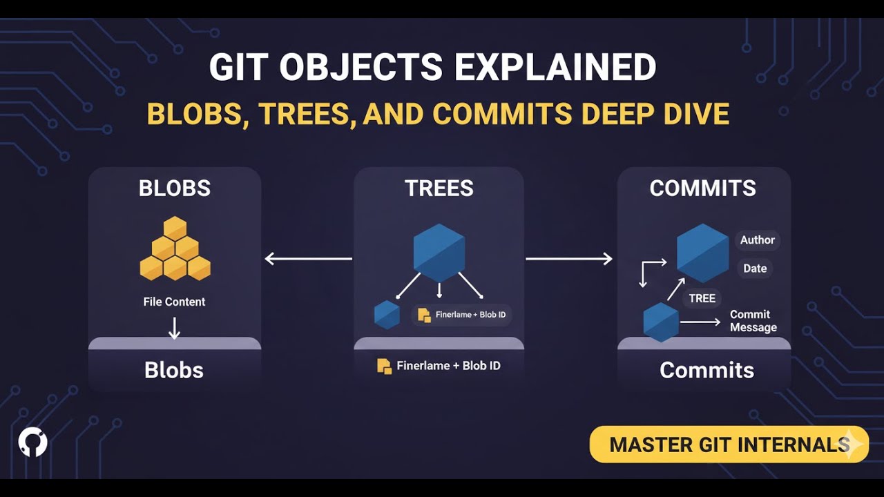 How Git works internally? Git Objects: Blobs, Trees, and Commits Explained #git